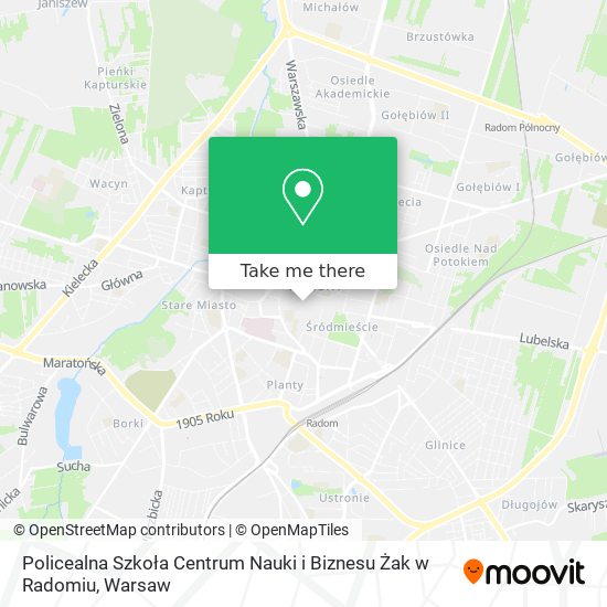 Policealna Szkoła Centrum Nauki i Biznesu Żak w Radomiu map