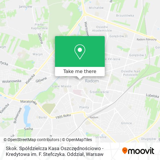 Skok. Spółdzielcza Kasa Oszczędnościowo - Kredytowa im. F. Stefczyka. Oddział map