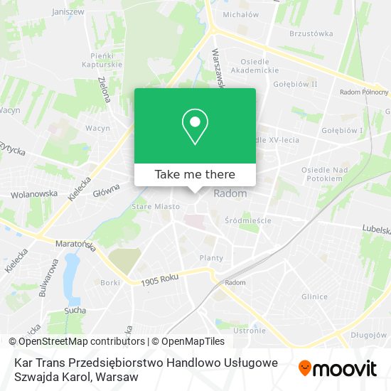 Kar Trans Przedsiębiorstwo Handlowo Usługowe Szwajda Karol map