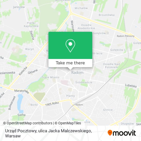 Urząd Pocztowy, ulica Jacka Malczewskiego map