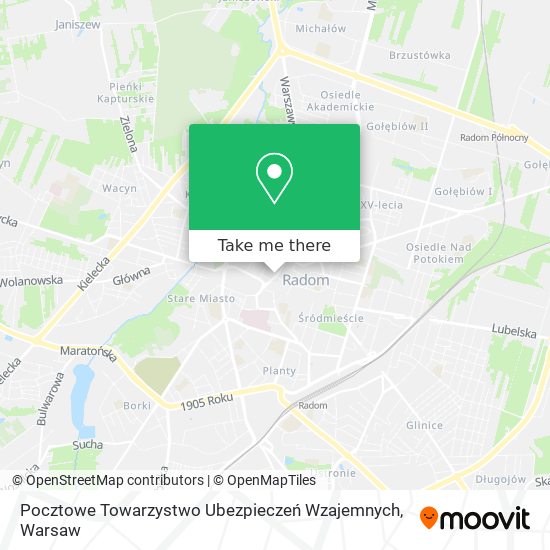 Pocztowe Towarzystwo Ubezpieczeń Wzajemnych map