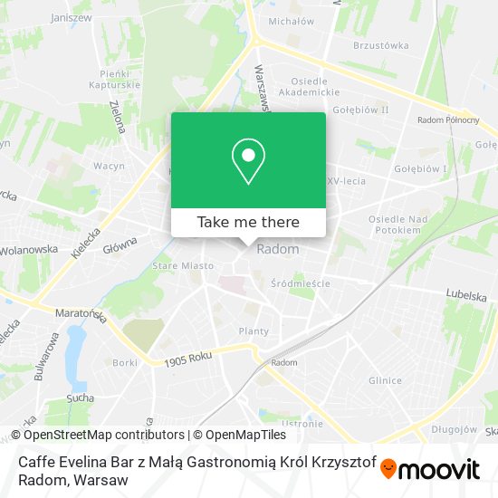 Caffe Evelina Bar z Małą Gastronomią Król Krzysztof Radom map