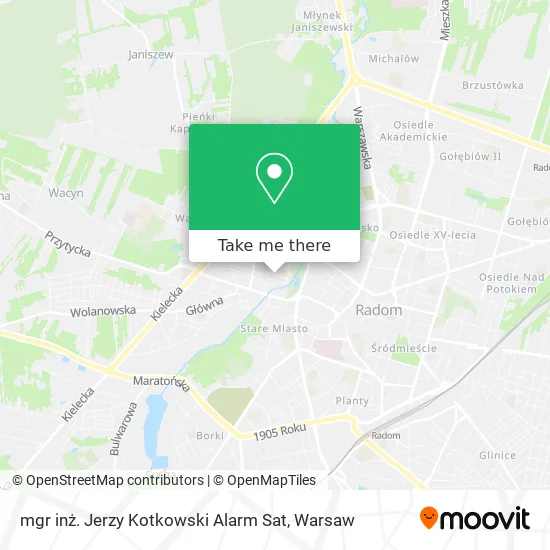 Карта mgr inż. Jerzy Kotkowski Alarm Sat