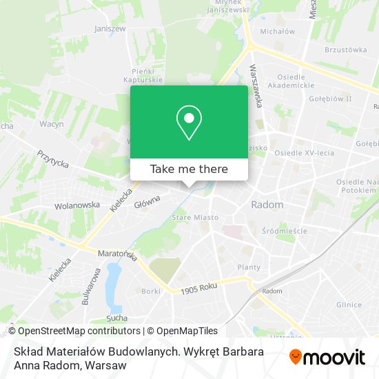 Skład Materiałów Budowlanych. Wykręt Barbara Anna Radom map