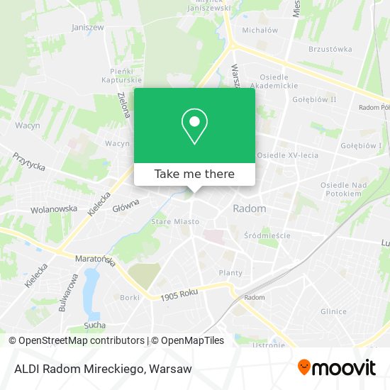 ALDI Radom Mireckiego map