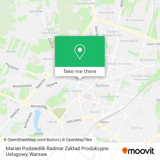 Marian Podsiedlik Radmar Zakład Produkcyjno Usługowy map