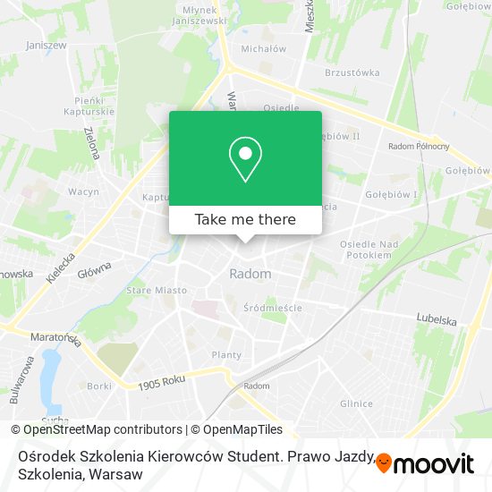 Ośrodek Szkolenia Kierowców Student. Prawo Jazdy, Szkolenia map