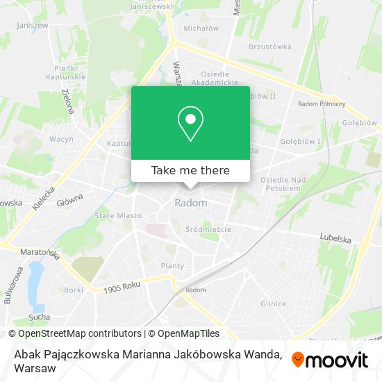 Abak Pajączkowska Marianna Jakóbowska Wanda map