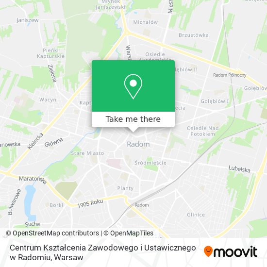 Centrum Kształcenia Zawodowego i Ustawicznego w Radomiu map