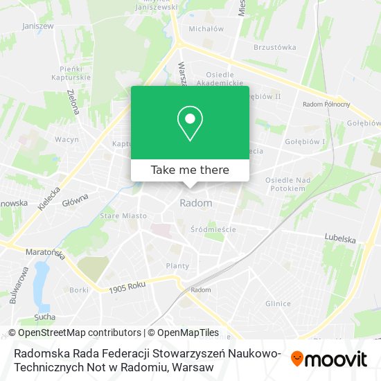 Radomska Rada Federacji Stowarzyszeń Naukowo-Technicznych Not w Radomiu map