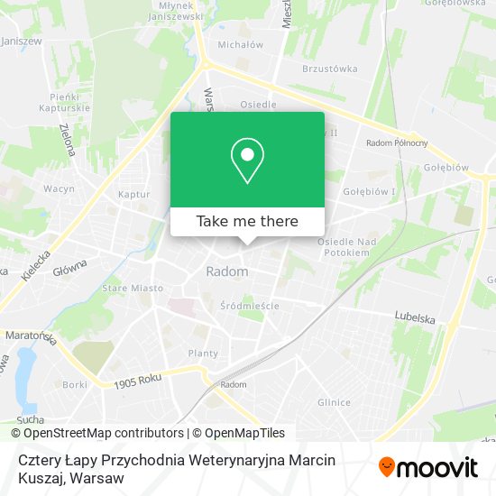 Cztery Łapy Przychodnia Weterynaryjna Marcin Kuszaj map