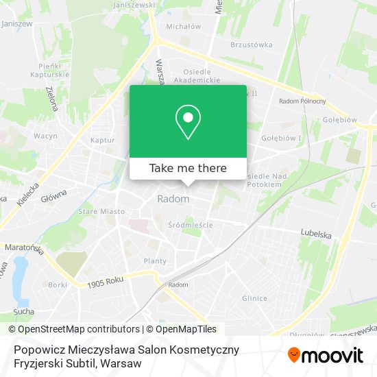 Карта Popowicz Mieczysława Salon Kosmetyczny Fryzjerski Subtil