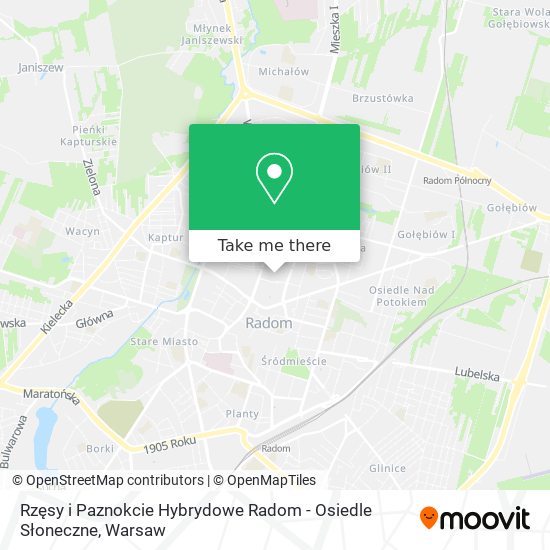 Rzęsy i Paznokcie Hybrydowe Radom - Osiedle Słoneczne map