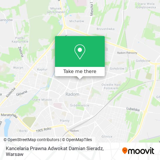 Kancelaria Prawna Adwokat Damian Sieradz map