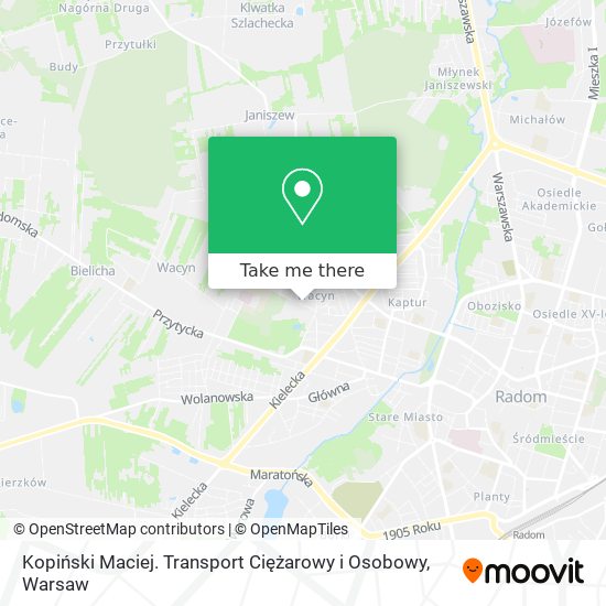 Kopiński Maciej. Transport Ciężarowy i Osobowy map