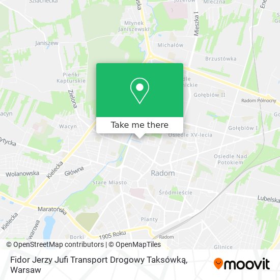 Fidor Jerzy Jufi Transport Drogowy Taksówką map