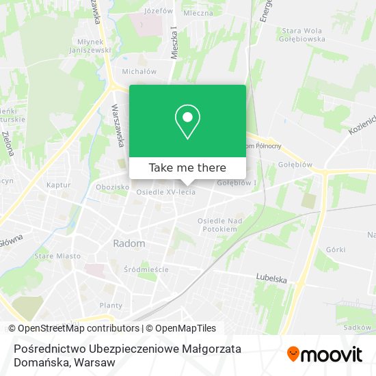 Pośrednictwo Ubezpieczeniowe Małgorzata Domańska map