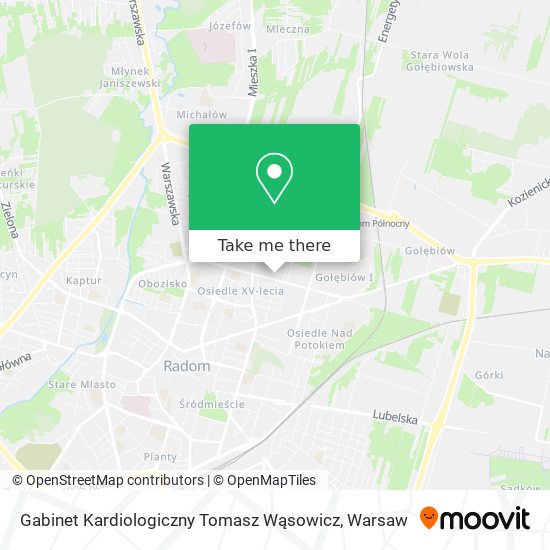 Gabinet Kardiologiczny Tomasz Wąsowicz map