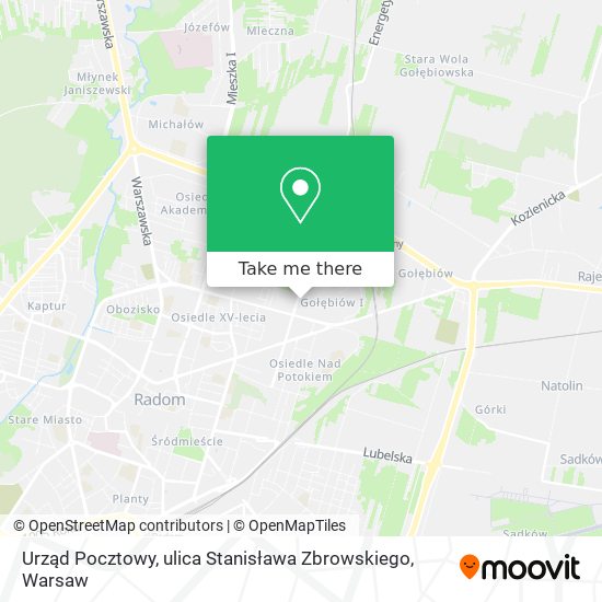 Urząd Pocztowy, ulica Stanisława Zbrowskiego map