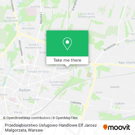 Przedsiębiorstwo Usługowo Handlowe Elf Jarosz Małgorzata map