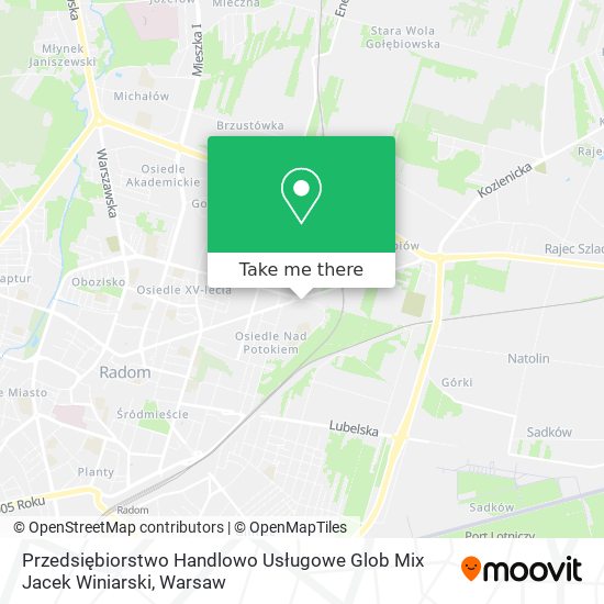 Przedsiębiorstwo Handlowo Usługowe Glob Mix Jacek Winiarski map