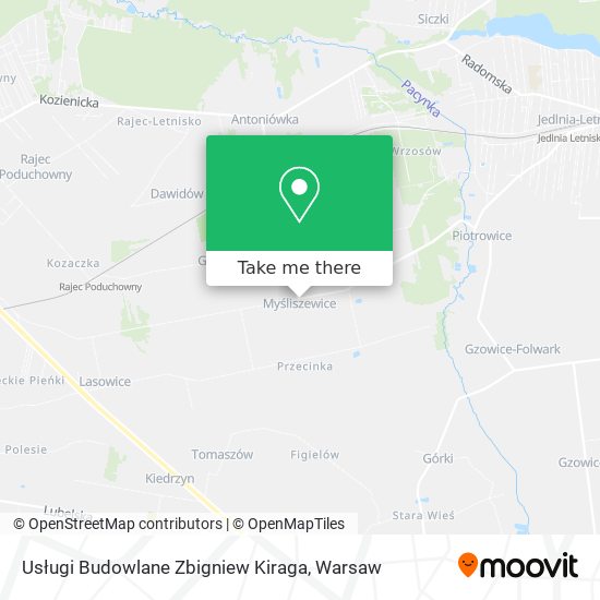 Usługi Budowlane Zbigniew Kiraga map