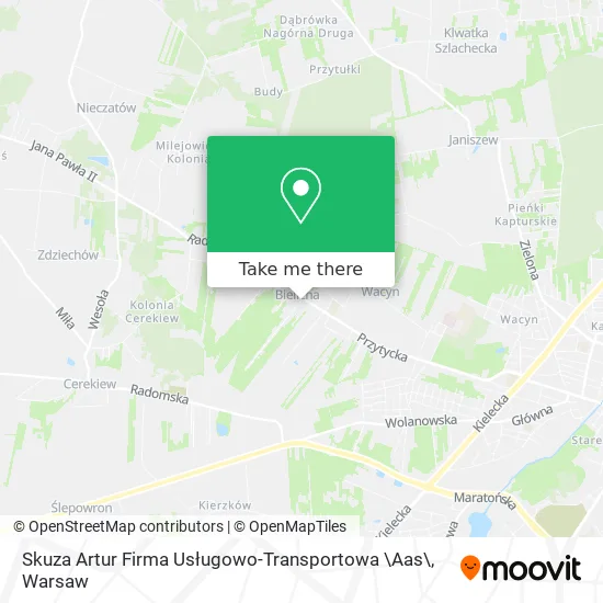 Карта Skuza Artur Firma Usługowo-Transportowa \Aas\