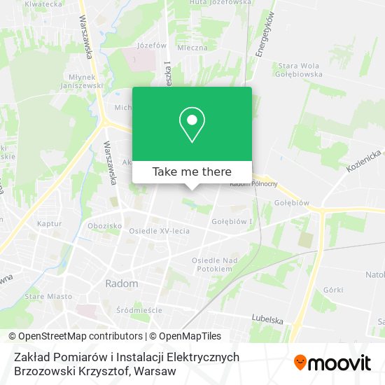 Zakład Pomiarów i Instalacji Elektrycznych Brzozowski Krzysztof map