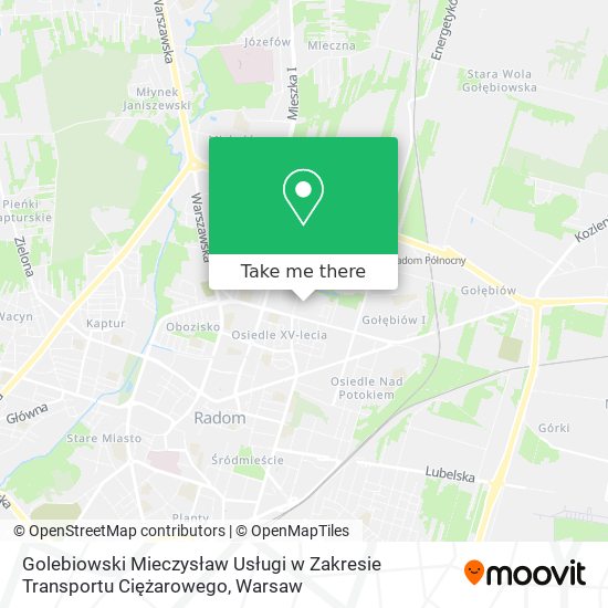 Golebiowski Mieczysław Usługi w Zakresie Transportu Ciężarowego map