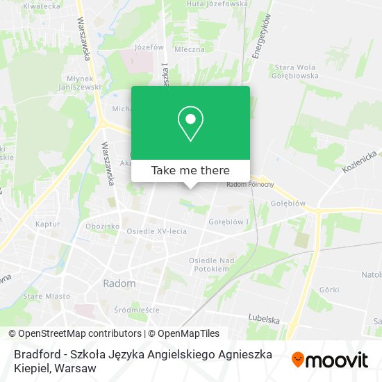 Bradford - Szkoła Języka Angielskiego Agnieszka Kiepiel map