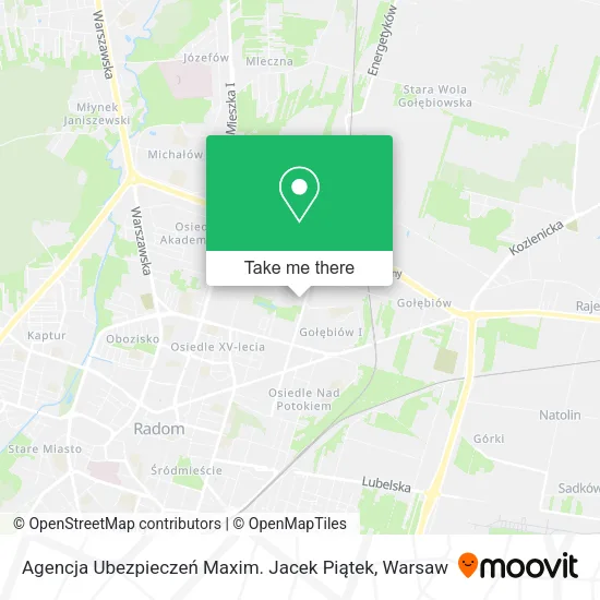 Карта Agencja Ubezpieczeń Maxim. Jacek Piątek