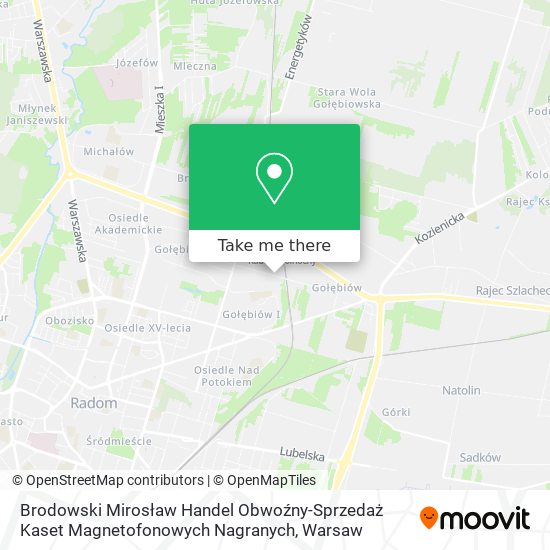 Brodowski Mirosław Handel Obwoźny-Sprzedaż Kaset Magnetofonowych Nagranych map