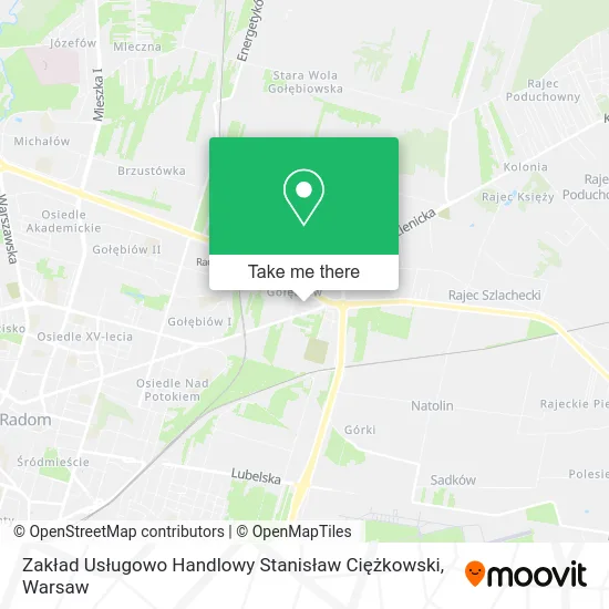 Карта Zakład Usługowo Handlowy Stanisław Ciężkowski
