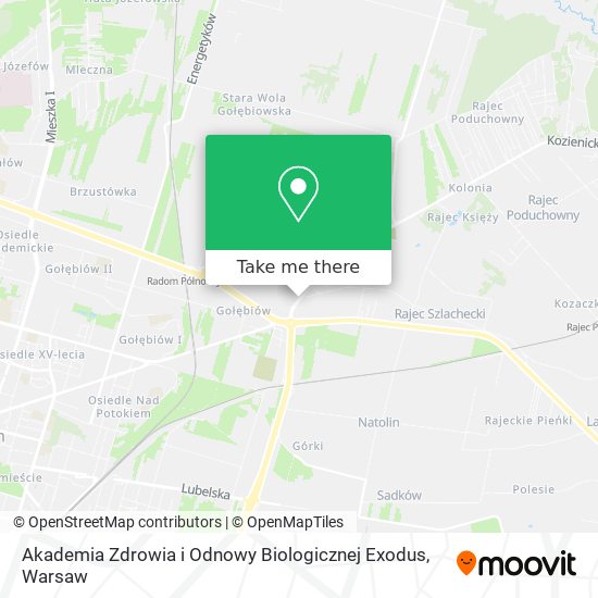 Akademia Zdrowia i Odnowy Biologicznej Exodus map