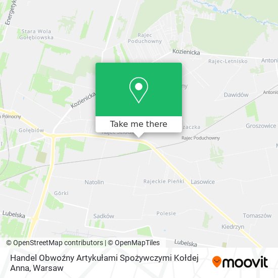 Handel Obwoźny Artykułami Spożywczymi Kołdej Anna map