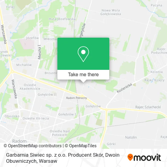 Карта Garbarnia Siwiec sp. z o.o. Producent Skór, Dwoin Obuwniczych