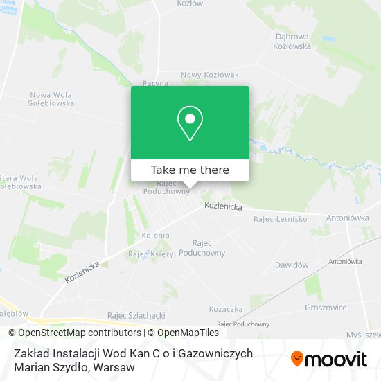 Zakład Instalacji Wod Kan C o i Gazowniczych Marian Szydło map