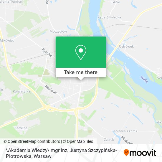 \Akademia Wiedzy\ mgr inż. Justyna Szczypińska-Piotrowska map