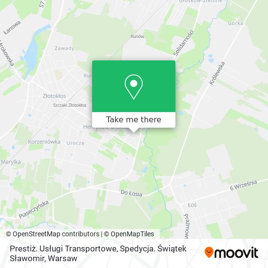 Prestiż. Usługi Transportowe, Spedycja. Świątek Sławomir map