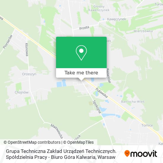 Grupa Techniczna Zakład Urządzeń Technicznych. Spółdzielnia Pracy - Biuro Góra Kalwaria map