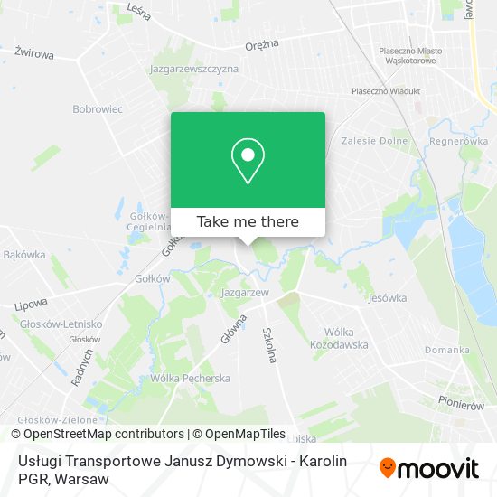 Usługi Transportowe Janusz Dymowski - Karolin PGR map