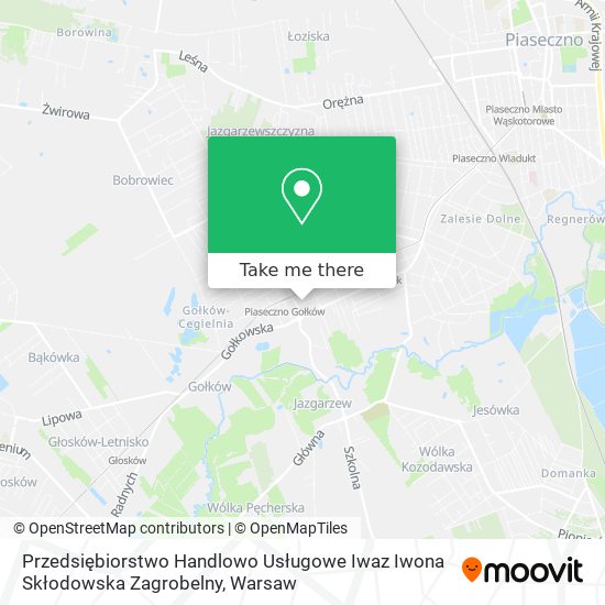 Przedsiębiorstwo Handlowo Usługowe Iwaz Iwona Skłodowska Zagrobelny map