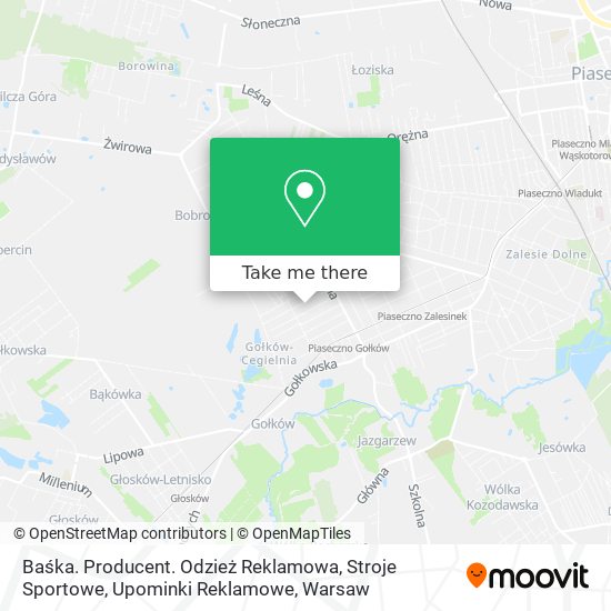 Baśka. Producent. Odzież Reklamowa, Stroje Sportowe, Upominki Reklamowe map