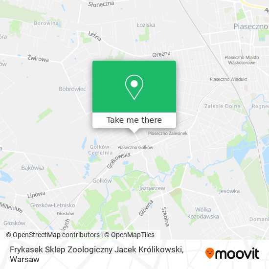 Frykasek Sklep Zoologiczny Jacek Królikowski map