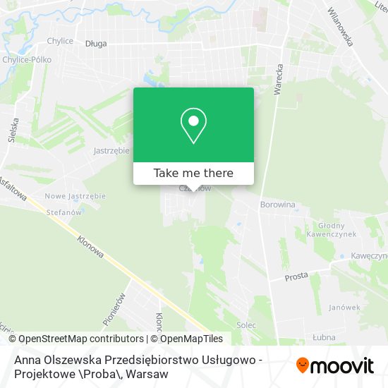 Anna Olszewska Przedsiębiorstwo Usługowo - Projektowe \Proba\ map