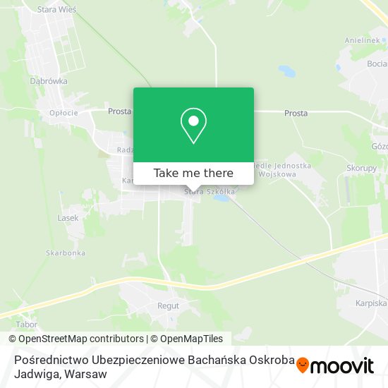 Pośrednictwo Ubezpieczeniowe Bachańska Oskroba Jadwiga map