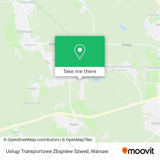 Usługi Transportowe Zbigniew Szwed map