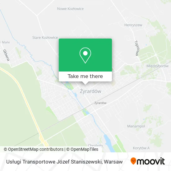 Карта Usługi Transportowe Józef Staniszewski