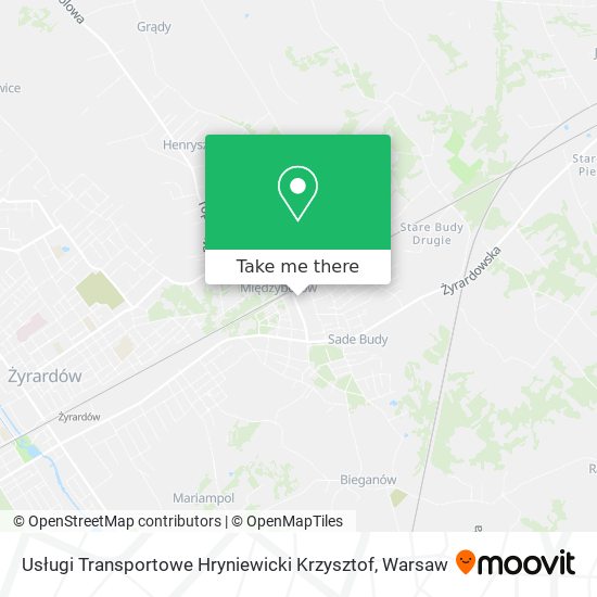 Карта Usługi Transportowe Hryniewicki Krzysztof