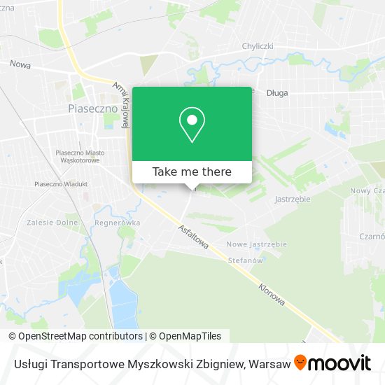 Usługi Transportowe Myszkowski Zbigniew map